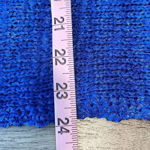 Nic + Zoe Womens Open Front Boucle Knit Long Sleeve Cardigan Sweater Blue Small - Picture 8 of 8